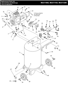 Part Location Diagram of GA0125200GC-RA Campbell Hausfeld Air Compressor Pressure Gauge, 1/8-inch Mpt, Back-Mount, 200 Psi, 1.5-inch Face